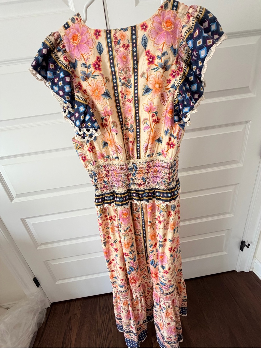 Farm Rio Floral Tiered Maxi Dress with Smocked Waist - Picture 5 of 6